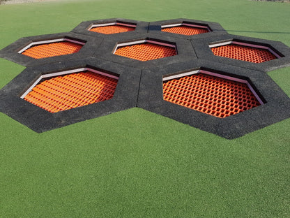 Zemní trampolína HEXO - šestiboká 1,7 x 1,5 m