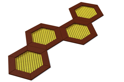 Zemní trampolína HEXO - šestiboká 1,7 x 1,5 m